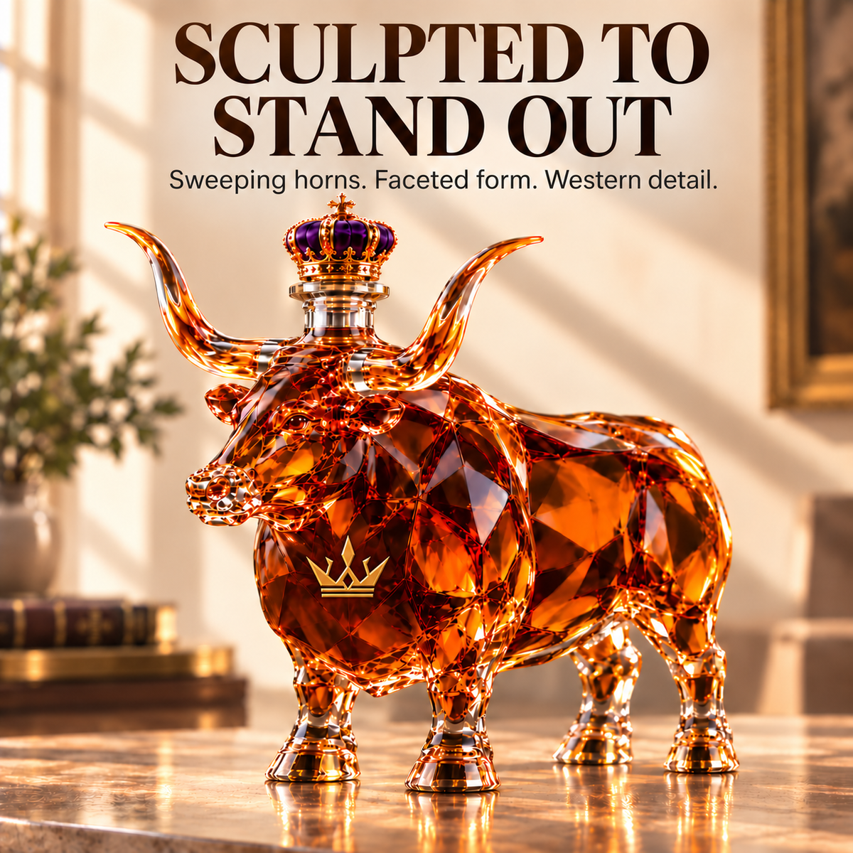 👑Western Bull Whiskey Bottle