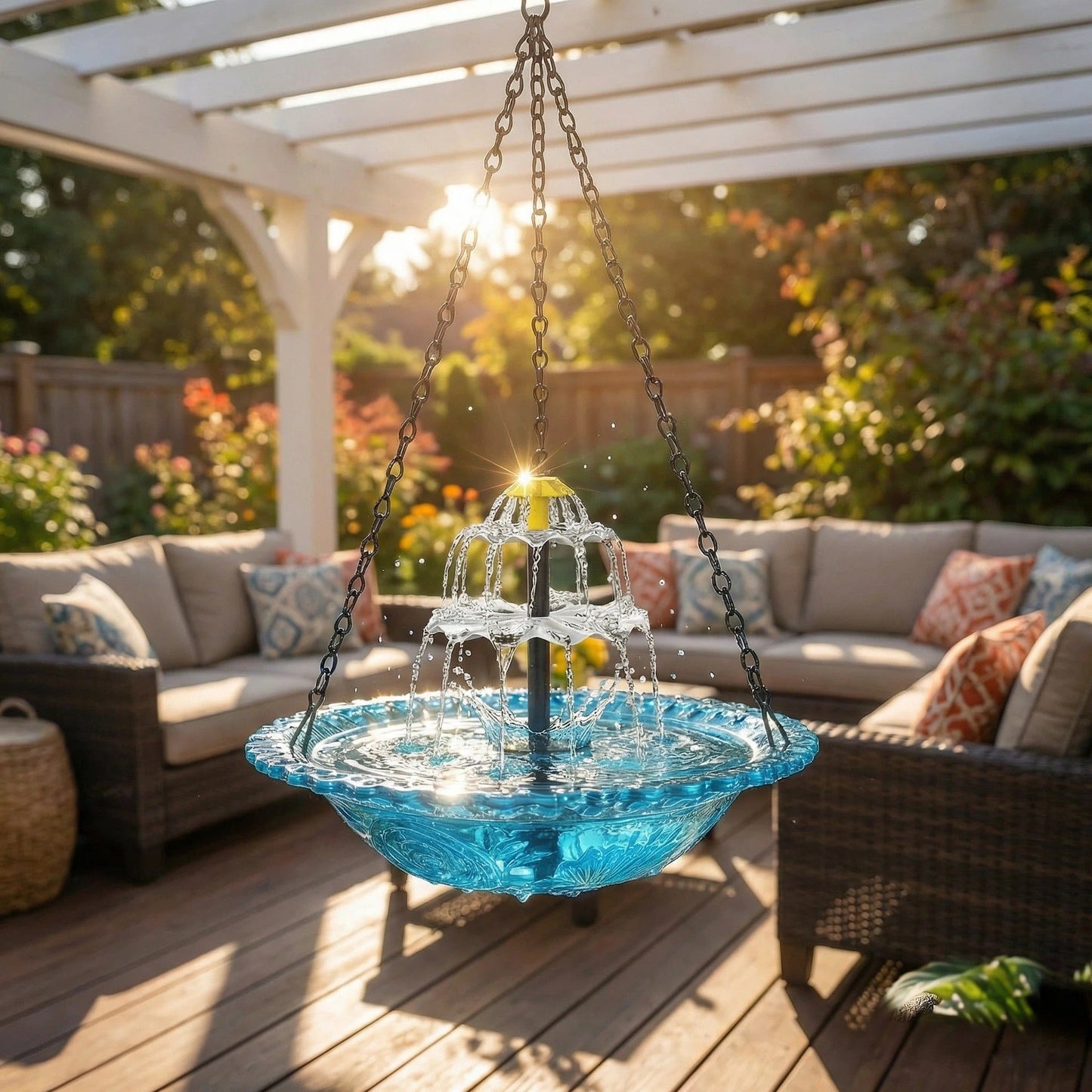 🔥🔥Spring Promotion 50% Off--Solar Cascade Hanging Bird Bath Fountain
