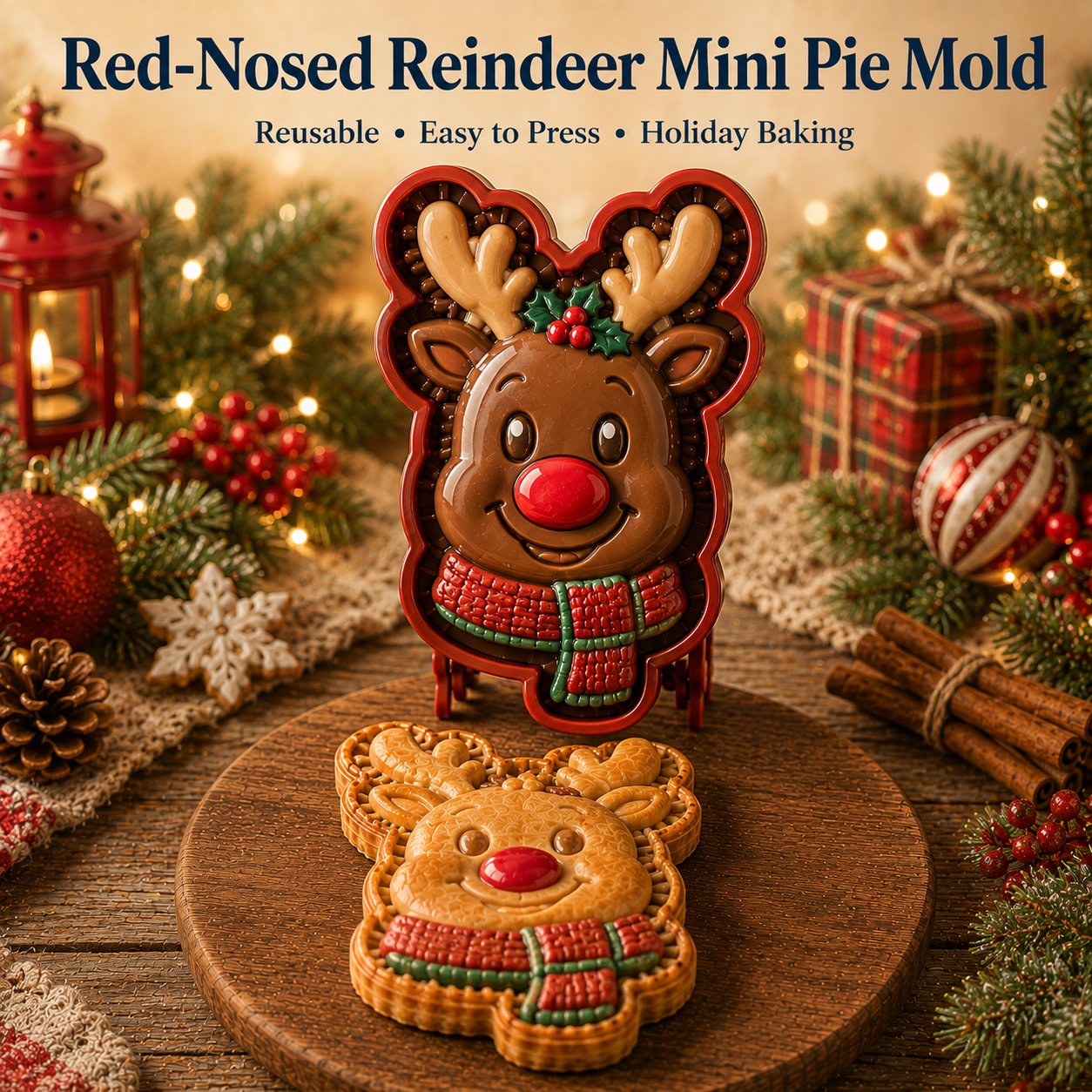 🎄 8-Design Christmas Mini Pie Mold Collection